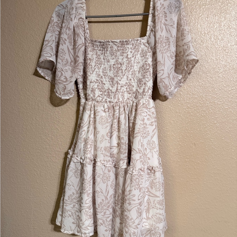 Justify Cream Floral Mini Dress